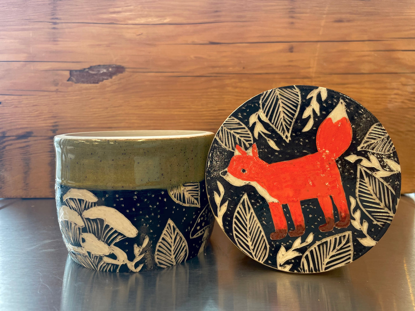 Foxy Mushroom French Butter Dish