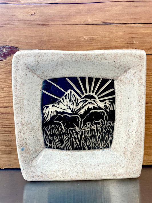 Cow Square Plate